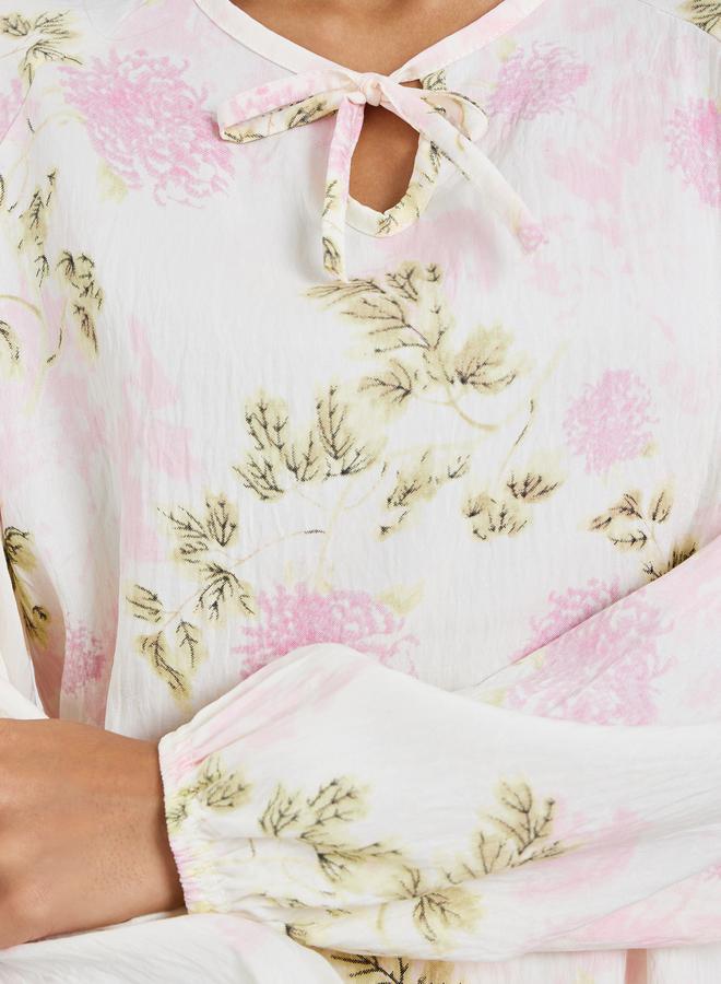 Styli Floral Print Relaxed Fit Top and Pyjama Set - Image 3